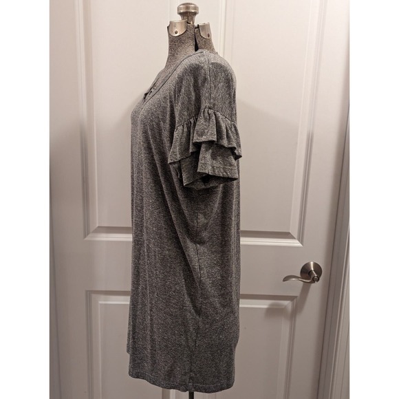 Current/Elliott Size 1 Ruffle Roadie Heather Gray T Shirt Dress Cotton GUC - Picture 11 of 12